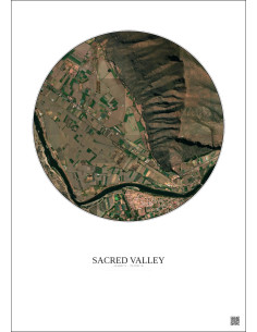 Sacred Valley Satellite View Poster 1km Color | Gravura – Light background 2
