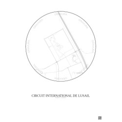 Affiche Circuit International De Lusail – Poster carte de ville 2.5km | Gravura – Fond clair