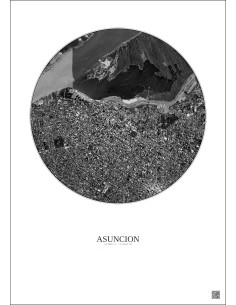 Asuncion Satellite View Poster 2.5km B&W | Gravura – Light background