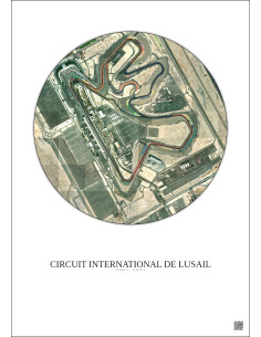 Affiche Circuit International De Lusail – Poster vue satellite 1km Couleur | Gravura – Fond clair 2