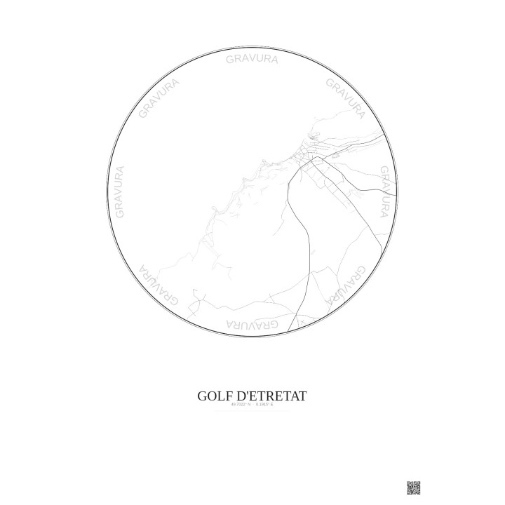 Golf D Etretat City Map Poster 2.5km | Gravura – Light background