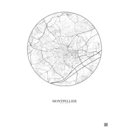 Montpellier City Map Poster 5km | Gravura – Light background