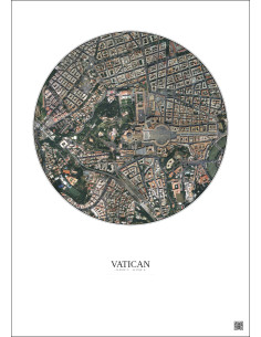 Affiche Vatican – Poster vue satellite 1km Couleur | Gravura – Fond clair 2