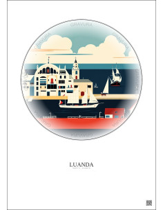 Affiche Luanda – Poster illustration vintage – Luanda | Gravura – Fond clair 2
