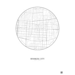 Affiche Bishkek City – Poster carte de ville 2.5km | Gravura – Fond clair