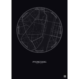 P Yongyang City Map Poster 2.5km | Gravura – Dark background