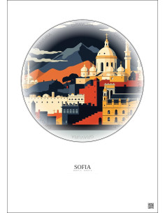 Sofia Vintage Travel Poster – Sofia | Gravura – Light background 2