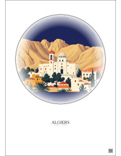 Algiers Vintage Travel Poster – Basilica Of Notre Dame D Afrique | Gravura – Light background 2