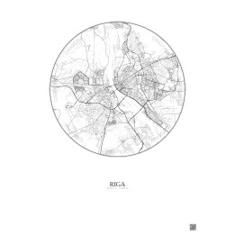 Affiche Riga – Poster carte de ville 10km | Gravura – Fond clair