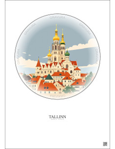 Tallinn Vintage Travel Poster – Tallinn | Gravura – Light background 2