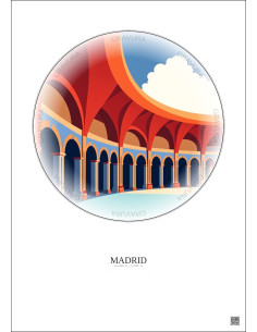 Affiche Madrid – Poster illustration vintage – Bernabeu | Gravura – Fond clair 2