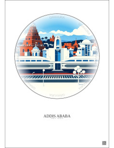 Addis Ababa Vintage Travel Poster – Addis Ababadjibouti Railway | Gravura – Light background 2