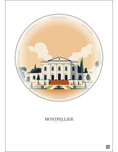 Montpellier Vintage Travel Poster – Musee Fabre | Gravura – Light background 2
