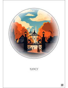 Nancy Vintage Travel Poster – Nancy | Gravura – Light background