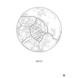 Abuja City Map Poster 10km | Gravura – Light background