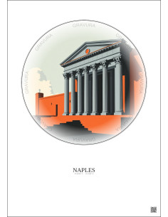 Naples Vintage Travel Poster – Museo Archeologico Nazionale Di Napoli | Gravura – Light background 2