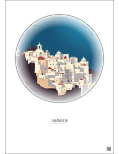Amman Vintage Travel Poster – Amman | Gravura – Light background 2