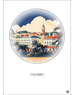 Colombo Vintage Travel Poster – Colombo | Gravura – Light background 2