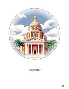 Colombo Vintage Travel Poster – National Museum Of Colombo | Gravura – Light background 2