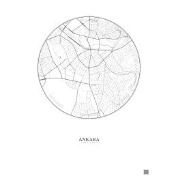Affiche Ankara – Poster carte de ville 2.5km | Gravura – Fond clair