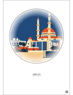 Abuja Vintage Travel Poster – Abuja | Gravura – Light background 2