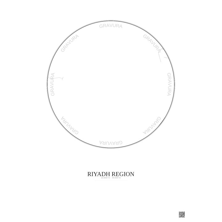 Riyadh Region City Map Poster 6km | Gravura – Light background