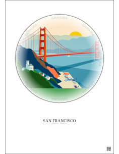 San Francisco Vintage Travel Poster – San Francisco | Gravura – Light background 2