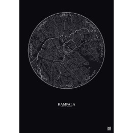 Affiche Kampala – Poster carte de ville 10km | Gravura – Fond foncé