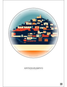 Antananarivo Vintage Travel Poster – Antananarivo | Gravura – Light background 2
