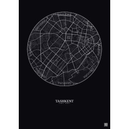 Tashkent City Map Poster 6km | Gravura – Dark background