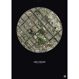 Affiche Abu Dhabi – Poster vue satellite 2.5km Couleur | Gravura – Fond foncé