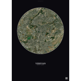Affiche Yerevan – Poster vue satellite 6km Couleur | Gravura – Fond foncé