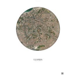 Affiche Luanda – Poster vue satellite 2.5km Couleur | Gravura – Fond clair