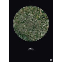 Affiche Sofia – Poster vue satellite 10km Couleur | Gravura – Fond foncé