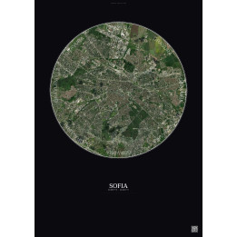 Affiche Sofia – Poster vue satellite 6km Couleur | Gravura – Fond foncé