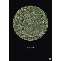 Affiche Waterloo – Poster vue satellite 10km Couleur | Gravura – Fond foncé