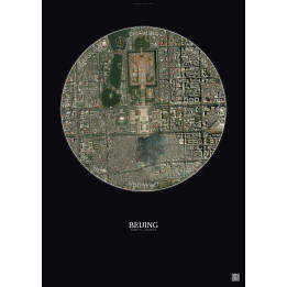 Beijing Satellite View Poster 2.5km Color | Gravura – Dark background