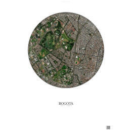 Bogota Satellite View Poster 2.5km Color | Gravura – Light background