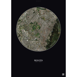 Affiche Bogota – Poster vue satellite 6km Couleur | Gravura – Fond foncé