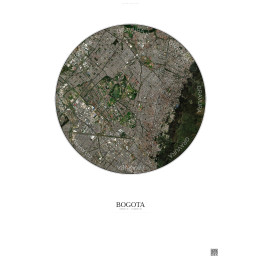 Affiche Bogota – Poster vue satellite 6km Couleur | Gravura – Fond clair
