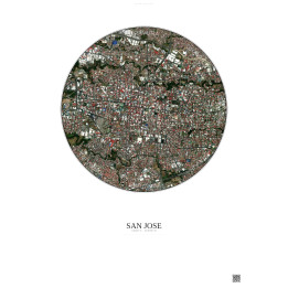 San Jose Satellite View Poster 2.5km Color | Gravura – Light background