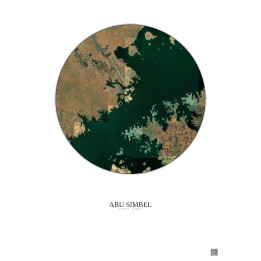Abu Simbel Satellite View Poster 10km Color | Gravura – Light background