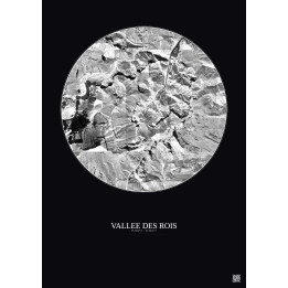 Affiche Vallee Des Rois – Poster vue satellite 1km N&B | Gravura – Fond foncé