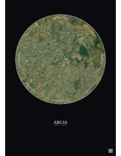 Affiche Abuja – Poster vue satellite 6km Couleur | Gravura – Fond foncé 2