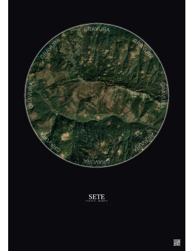 Affiche Sete – Poster vue satellite 2.5km Couleur | Gravura – Fond foncé