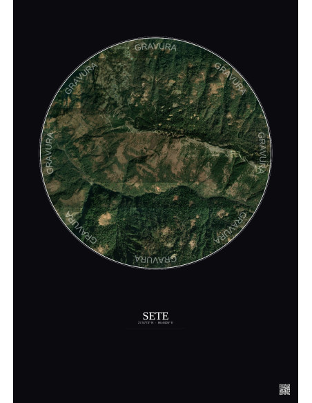 Affiche Sete – Poster vue satellite 2.5km Couleur | Gravura – Fond foncé