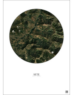 Sete Satellite View Poster 10km Color | Gravura – Light background