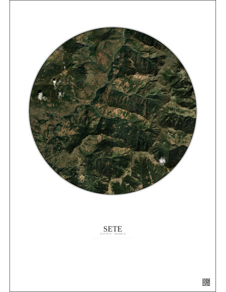 Sete Satellite View Poster 10km Color | Gravura – Light background