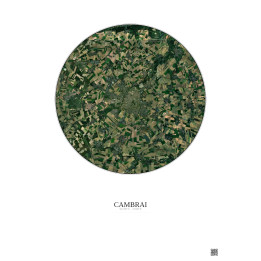 Cambrai Satellite View Poster 10km Color | Gravura – Light background
