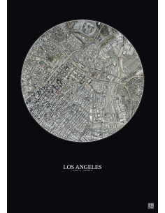 Los Angeles Satellite View Poster 2.5km Color | Gravura – Dark background